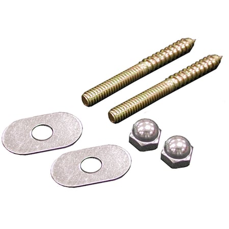 Jones Stephens 50 Pairs of 5/16ftinX2-1/2in Brass Closet Screws with Oval Washers and Nuts, 50PK C02301